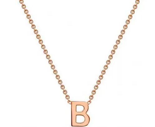 #1A 9K ROSE GOLD INITIAL 'B' NECKLACE 38+5cm