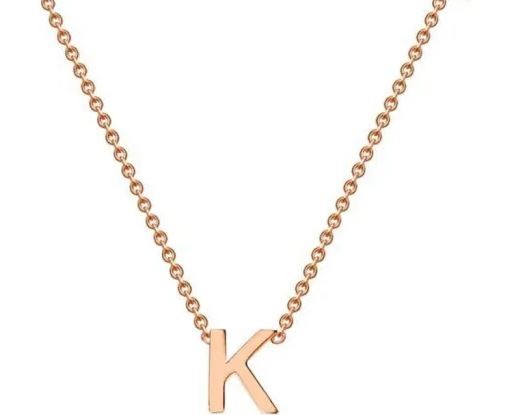 #1A 9K ROSE GOLD INITIAL 'K' NECKLACE 38+5cm