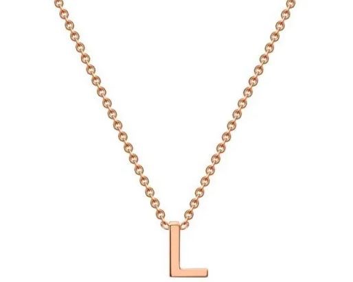 #1A 9K ROSE GOLD INITIAL 'L' NECKLACE 38+5cm