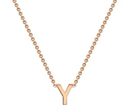 #1a 9k Rose Gold Initial 'Y' Necklace 38+5cm