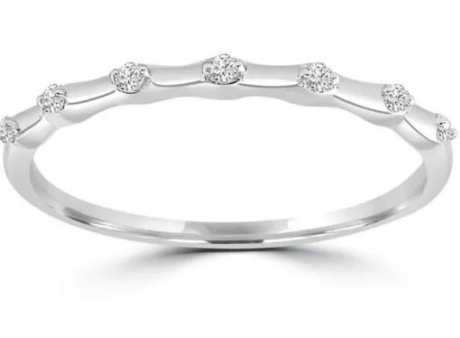 9K WHITE GOLD 0.05CT HI I1 DIAMOND RING