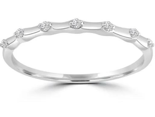 9K WHITE GOLD 0.05CT HI I1 DIAMOND RING