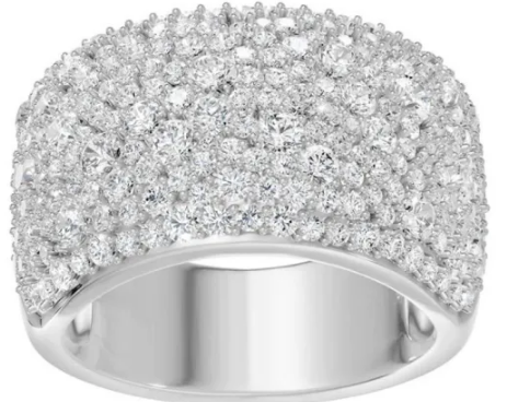 9K WHITE GOLD 2.00ct F VS LAB DIAMOND WIDE PAVE RING