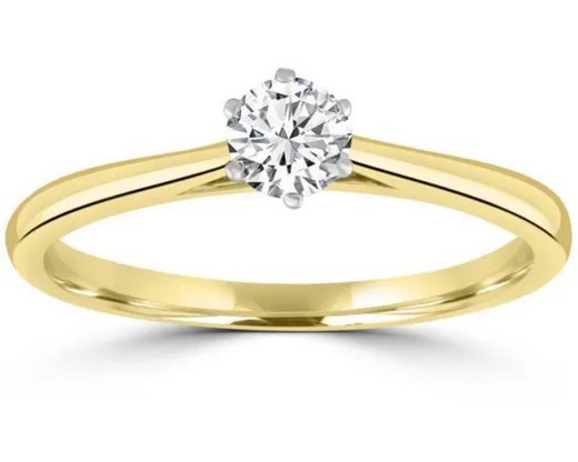 9K Yellow GOLD 0.25CT HI I1 DIAMOND RING