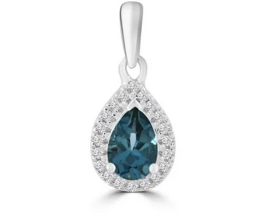 9k Wh Gld 0.07ct Hi I1 Diamond Braceletue Topaz Pt