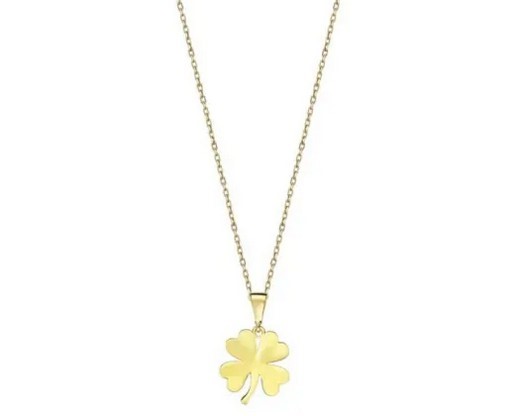9k Yellow Gold Lucky Clover Necklace 40-45cm