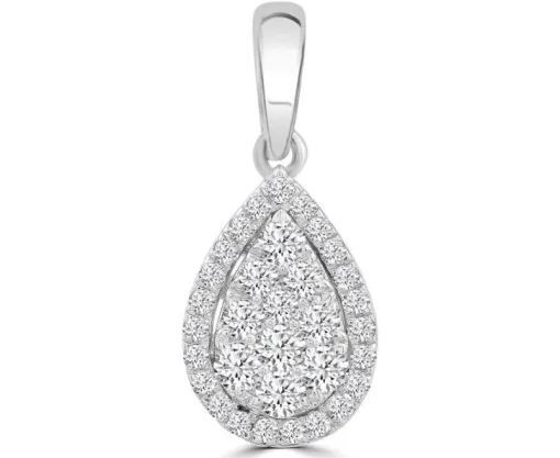 9K WHITE GOLD 0.25CT HI I1 DIAMOND PENDANT