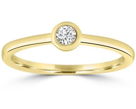 9K Yellow GOLD 0.10CT HI I1 DIAMOND RING