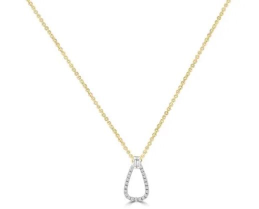 9K YELLOW GOLD 0.10CT HI I1 DIAMOND NECKLACE 40-50cm