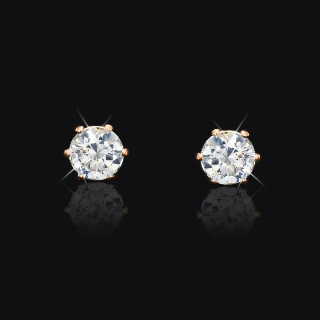 18ct Heavy Rose Gold Plated Stud Earring