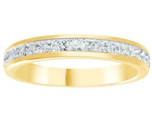9K YELLOW GOLD 0.50ct F VS LAB DIAMOND BAG CHAN HOR RING