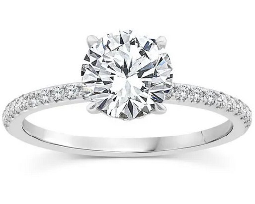 9K WHITE GOLD 1.75ct F VS LAB DIAMOND RND CLAW RING