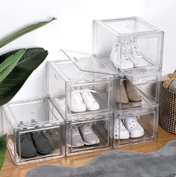 Stackable Shoebox And Organiser, 4-Pack