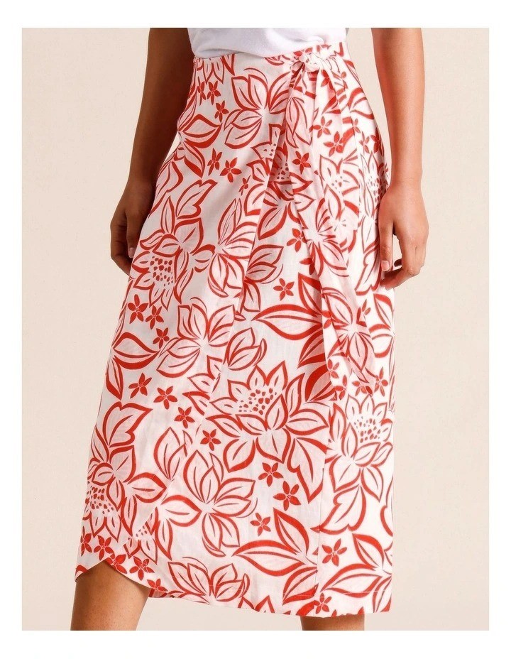 PIPER Wrap Skirt, Size 12, Red. RRP: $129.95. NB: missing button but spare