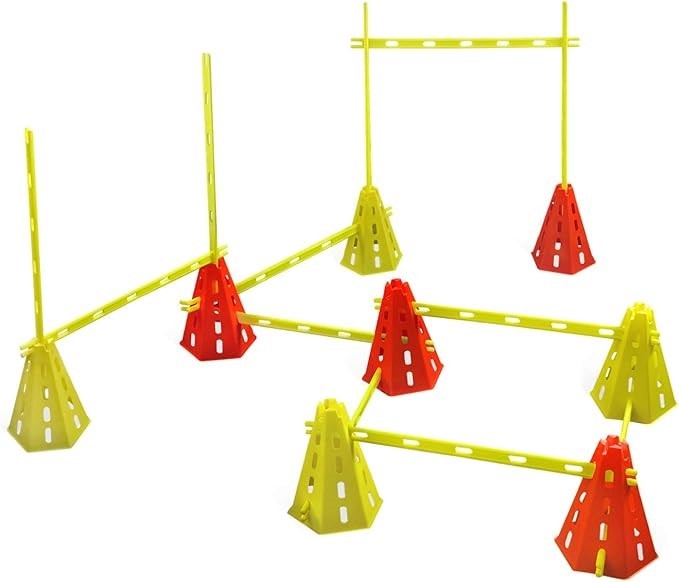 YES4ALL Speed Training Agility Hurdles Cone Set for Athletes, 8 Cones & 12