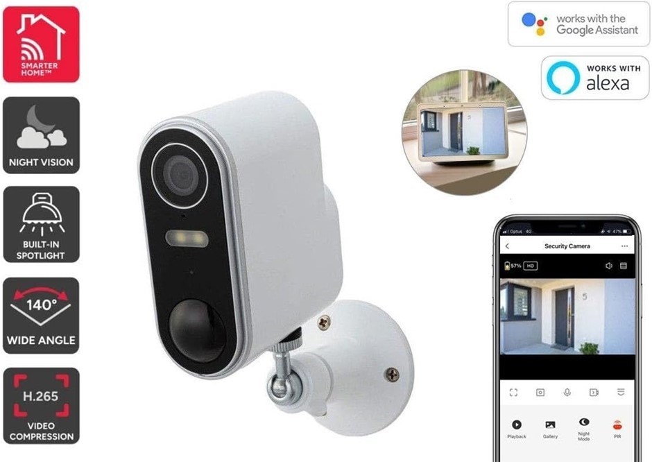 KOGAN SmarterHome™ 5MP Outdoor Battery Powered Wireless Security Camera wit