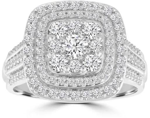 18K WHITE GOLD 1CT HI I1 DIAMOND RING