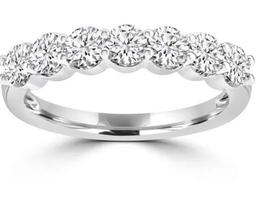 18K WHITE GOLD ROUND 1.00CT HI I1 DIAMOND RI