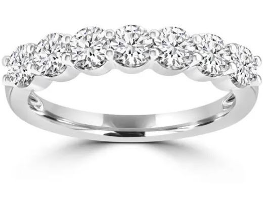 18K WHITE GOLD ROUND 1.00CT HI I1 DIAMOND RI