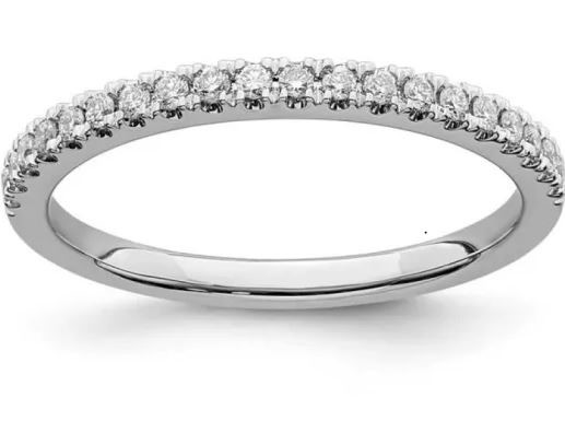9K WHITE GOLD 0.20ct F VS LAB DIAMOND BAND RING