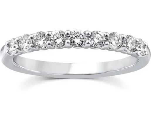 9K WHITE GOLD 0.50ct F VS LAB DIAMOND RND ANNIVERSARY BAND