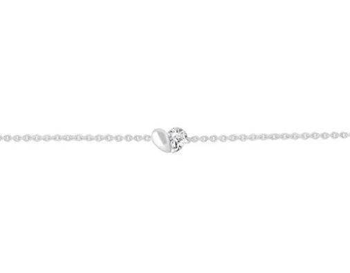 9K WHITE GOLD 0.15ct F VS LAB DIAMOND PEAR HEART BRACELET 17+2cm