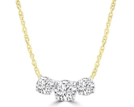 9K YELLOW GOLD 0.60CT HI I1 DIAMOND NECKLACE 40-50cm