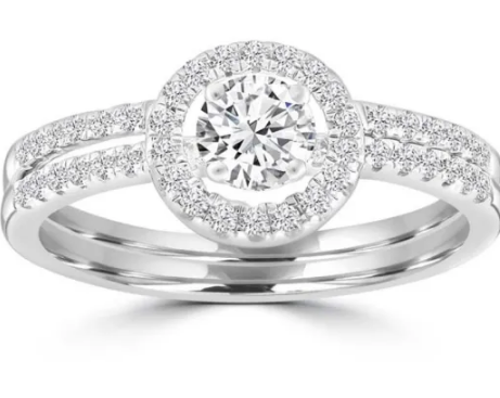 9K WHITE GOLD 0.60CT HI I1 DIAMOND RING ENHANC SET