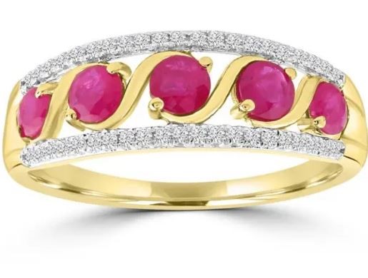 9K TRI GOLD 0.10CT HI I1 DIAMOND RING