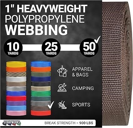 Strapworks Heavyweight Polypropylene Webbing - Heavy Duty Poly Strapping fo