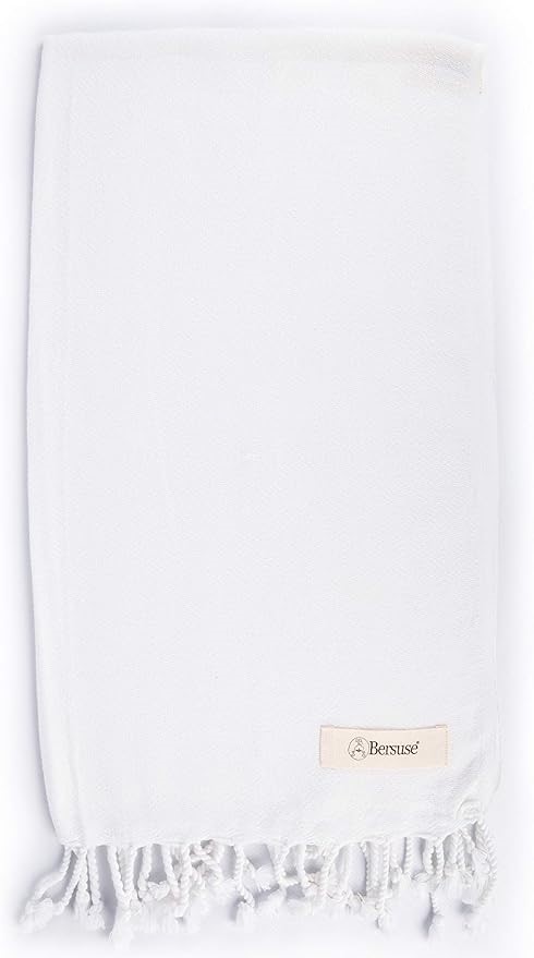 Bersuse LAODICEA WH Turkish Hand Towel, 21x39 Inches, White