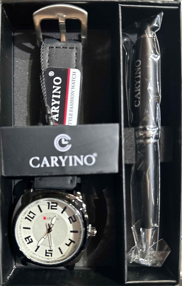 CARYINO Quartz Watch For Men, Casual & Minimalist Design, Black Business Br