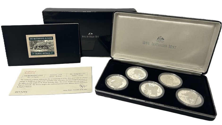 ROYAL AUSTRALIAN MINT '1995 Masterpieces in Silver' Coin Set