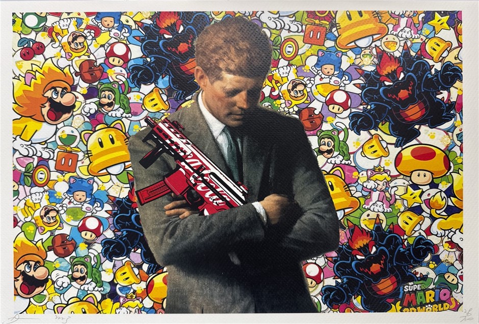 Death NYC Signed Street Art "Super Mario Bros/Gun Style" Limited Edition