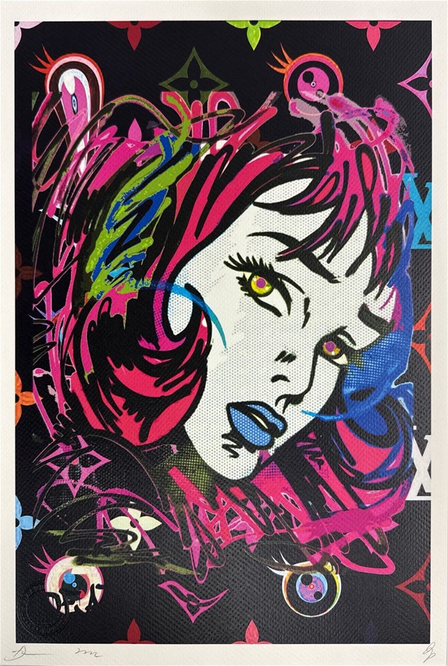 Death NYC Signed Street Art "Roy Lichtenstein's Girl Style" Artist Proof