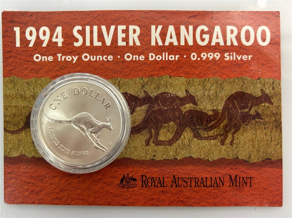 ROYAL AUSTRALIAN MINT 1994 $1.00 Silver Kangaroo One Troy Ounce  Coin