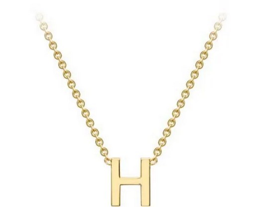#1 9K YELLOW GOLD INITIAL 'H' NECKLACE 38+5cm