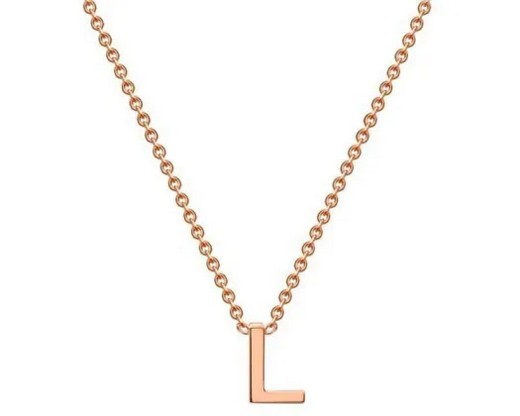 #1A 9K ROSE GOLD INITIAL 'L' NECKLACE 38+5cm