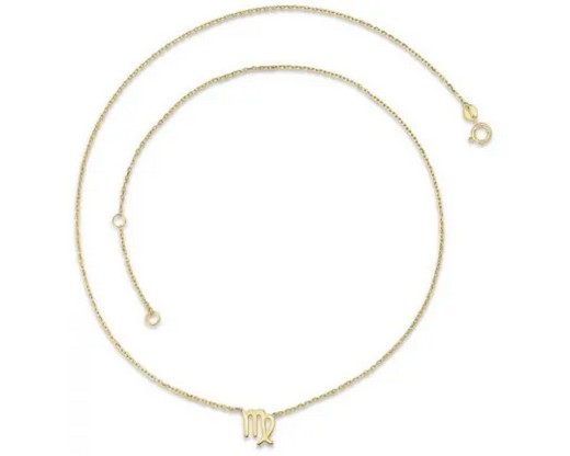 9K YELLOW GOLD LIBRA ZODIAC NECKLACE 40-45cm