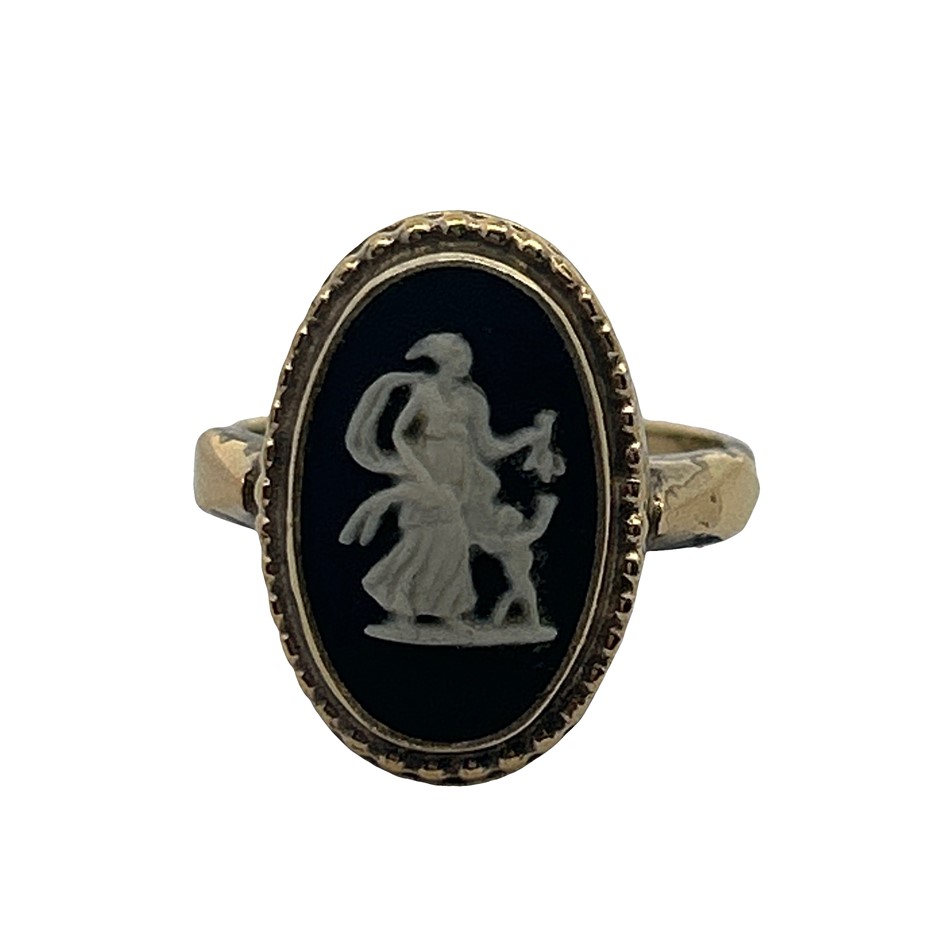 Cameo Gold Layer Sterling Silver Ring