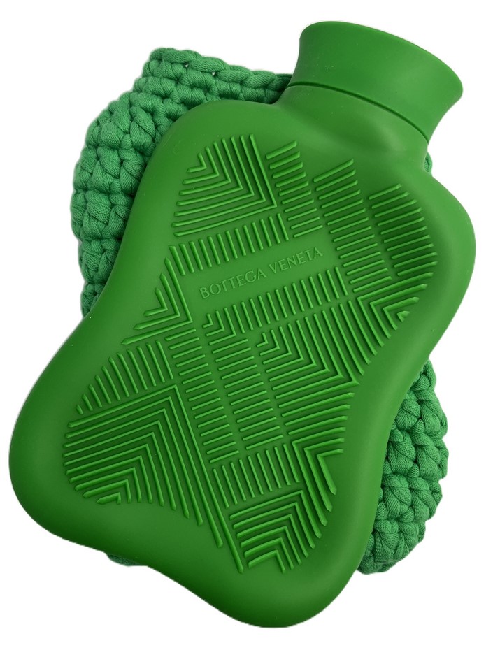 BOTTEGA VENTA Hot Water Bottle With Green Crochet Case