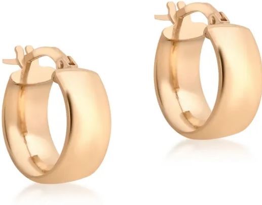 9K ROSE GOLD HLW HOOP EARRINGS 14mm