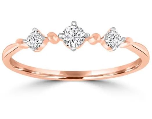 9K ROSE GOLD 0.20CT HI I1 DIAMOND RING