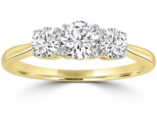 9K Yellow GOLD 1.00CT HI I1 DIAMOND RING