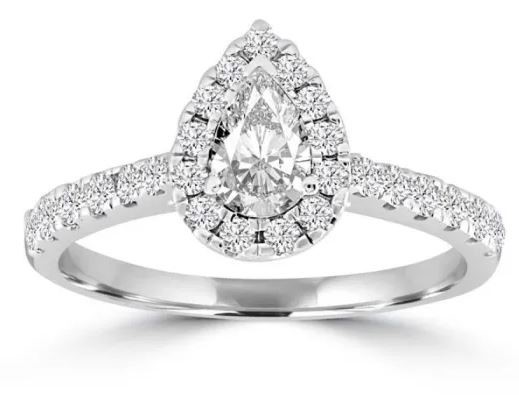 18K WHITE GOLD 1.00CT HI I1 DIAMOND RING