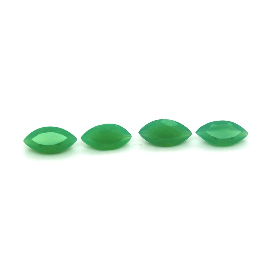 4 Pcs Marquise Beautiful Green Chrysoprase Gemstone