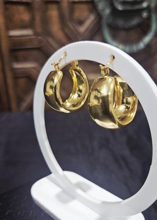 18K/Italy Solid Gold Filled Earring -(stamped 18K/Italy)-Warranty Quality