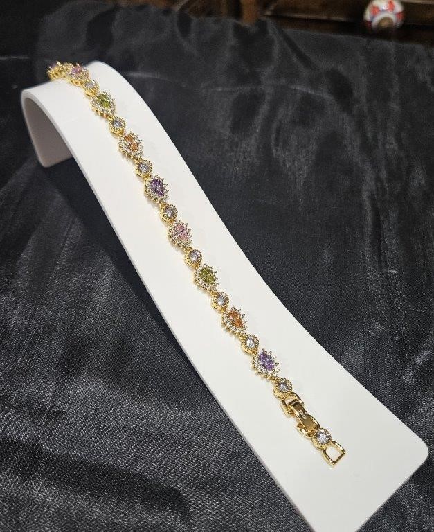 22K/Italy Stamped Yellow Gold Filled Bracelet -17cm (+3cm extra lock)