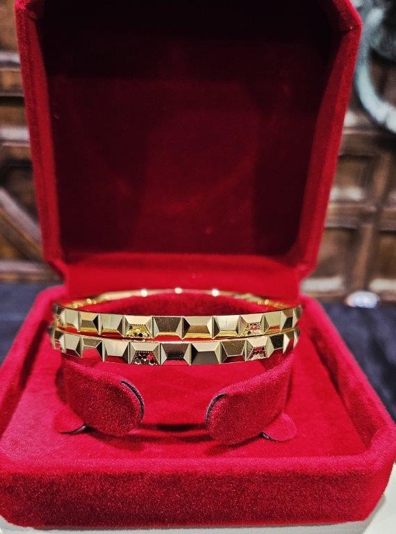 2pcsx22KGoldFilled/Italy Stamped Yellow Bangle -10x60mm