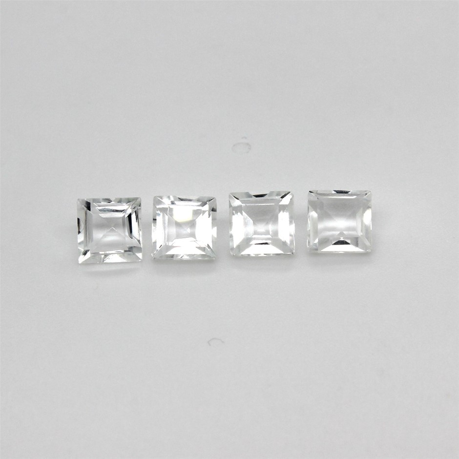 4 Pcs Square Quartz Crystal Gemstone